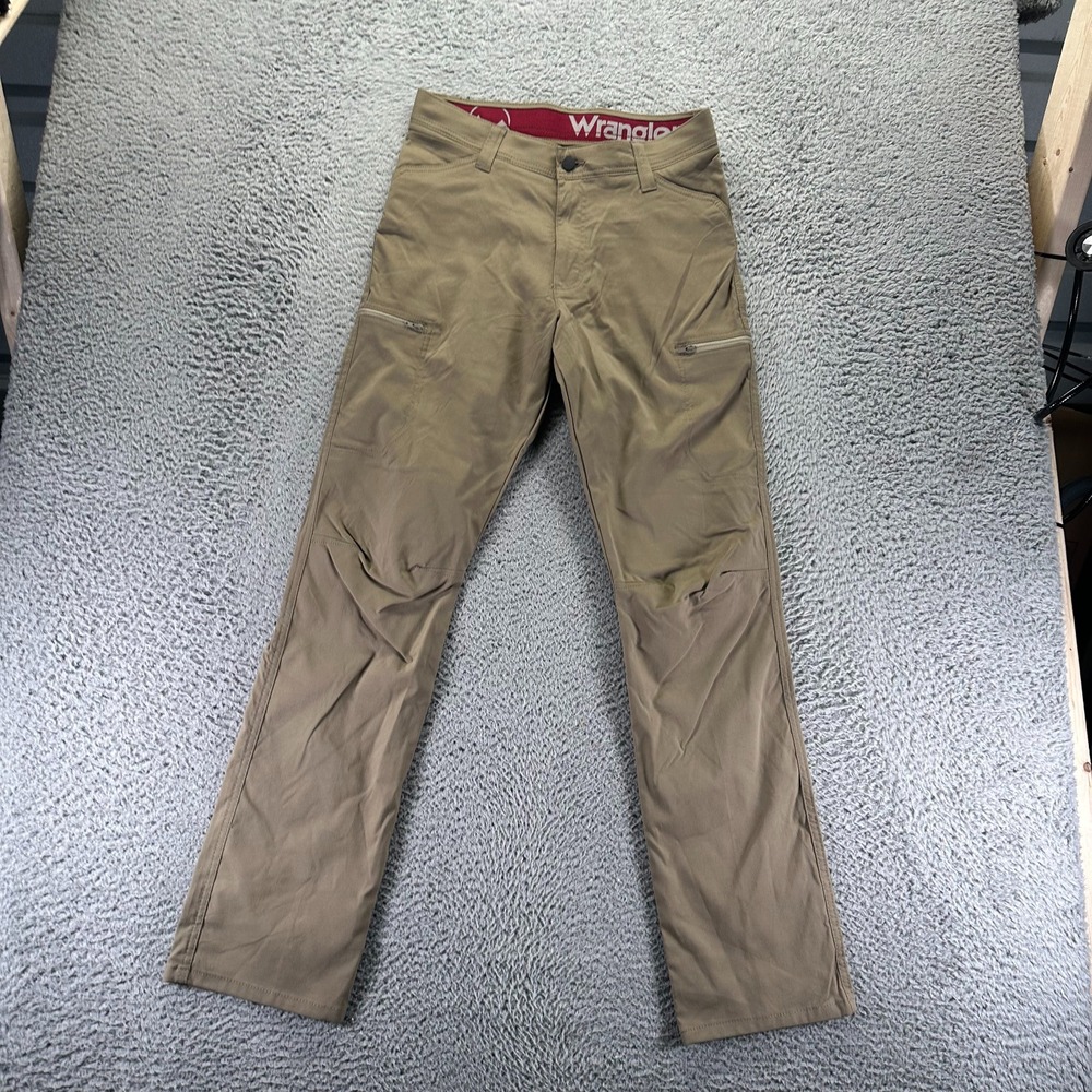 Wrangler Pant Men 30x32 Brown Nylon Windbreaker Straight Stretch Hiking Gorpcore